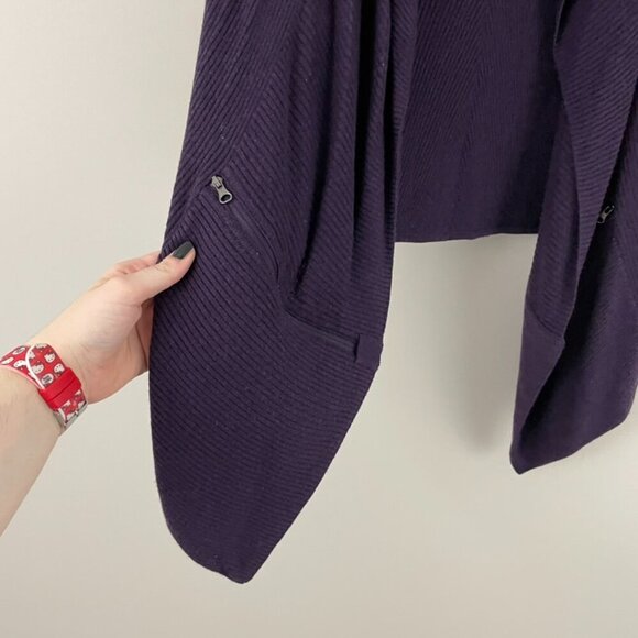 Lululemon Resolution Wrap Cardigan Sweater Deep Zinfandel Size 6 - Picture 5 of 6